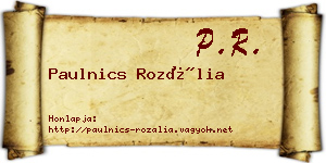 Paulnics Rozália névjegykártya